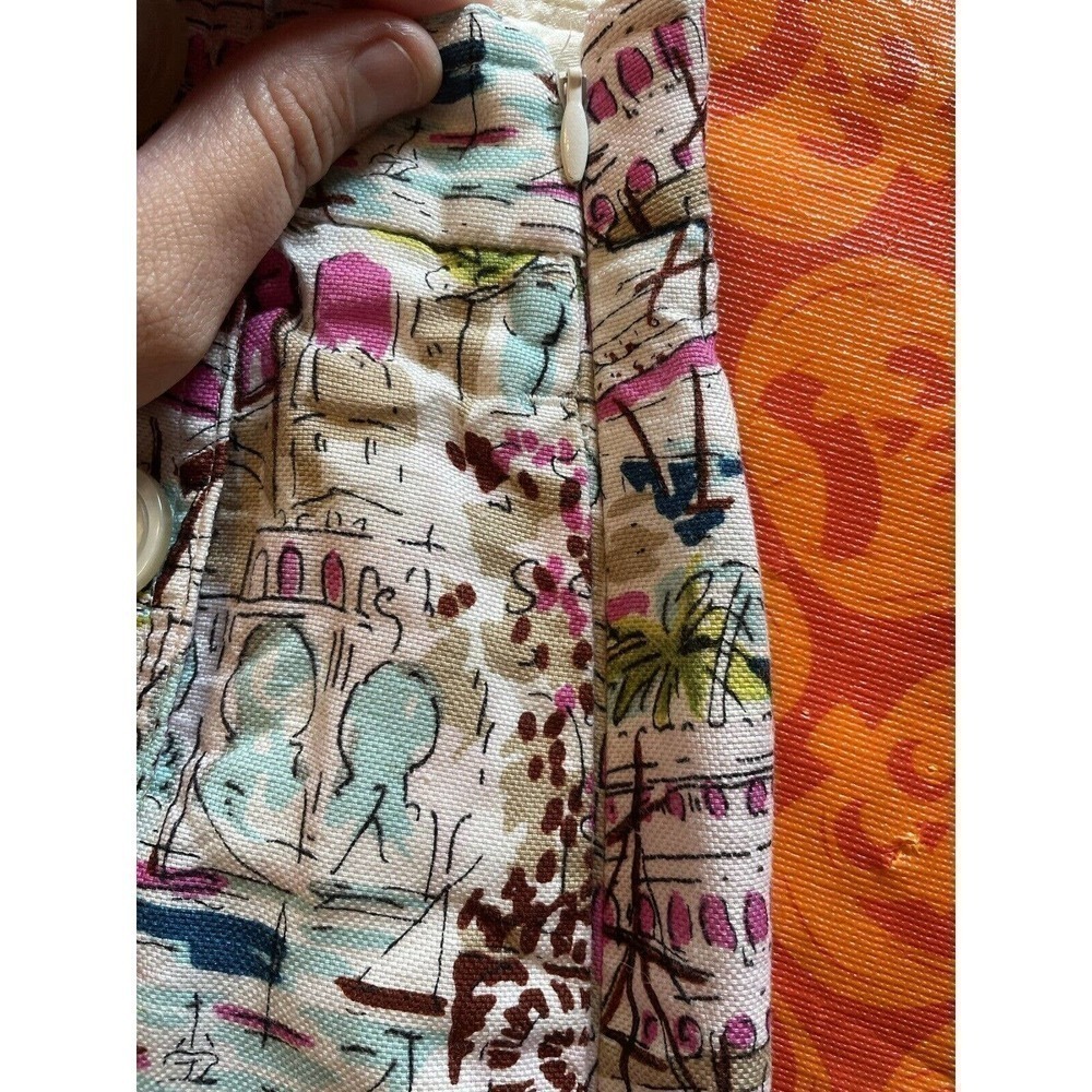 $80 J.Crew Sailor short in harbor print-G5218-Linen/TENCEL® lyocell-sz 00 - Picture 3 of 8